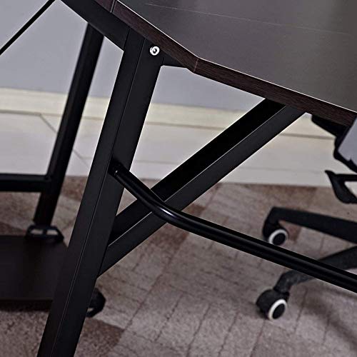 MEETGG Computer Desk Computer Workstation L-Shaped Desk Large Corner Desk PC Laptop Study Gaming Table Workstation for Home Office