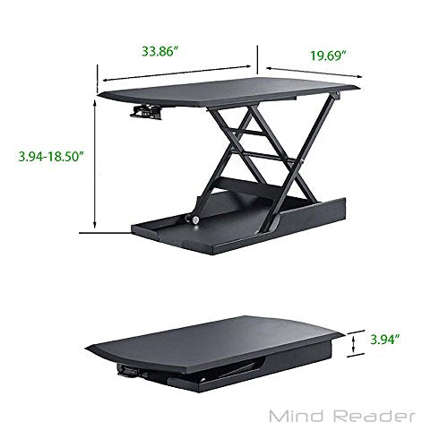 Mind Reader Multipurpose Home Office Computer Desk, Sit and Stand Desk, Workstation Desk, Gaming Desk