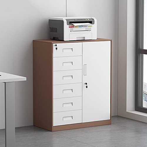 LINKIO Home Office Steel Filing Cabinet with Lock, 6-Drawer Vertical File Cabinet