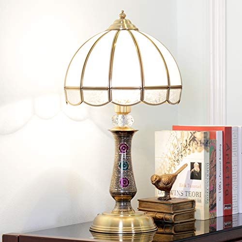 All Copper Desk lamp Bedroom Desk lamp,Bedside lamp,American Village Style Living Room Creative Lamps and Lanterns,Eye Care Safe and Durable-A 30x55cm(12x22inch)