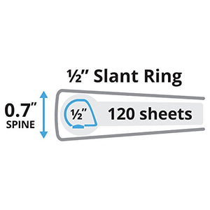 Avery Durable Binder, 1/2 inch Slant Rings, 120-Sheet Capacity, DuraHinge, Black (27050)