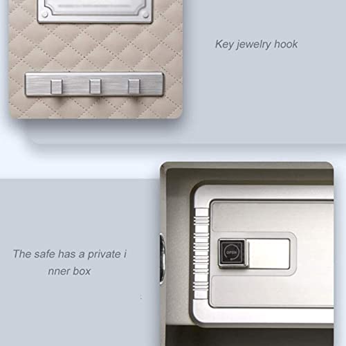 Jiaong Smart Alarm Safe,Digital Fingerprint Password Anti-Theft Safes Deposit Box,Bedside Cabinet Safes,Automatic Door Opening,Perfect for Home Office Hotel Business Jewelry Cash Use Storage