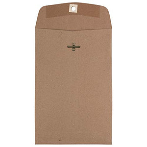 JAM PAPER 6 x 9 Premium Invitation Envelopes with Clasp Closure - Brown Kraft Paper Bag - Bulk 500/Box