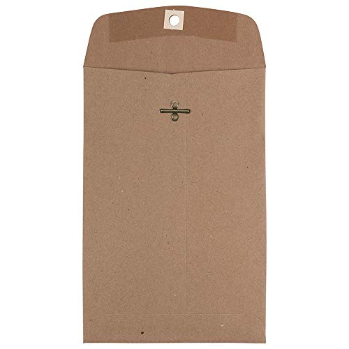 JAM PAPER 6 x 9 Premium Invitation Envelopes with Clasp Closure - Brown Kraft Paper Bag - Bulk 500/Box