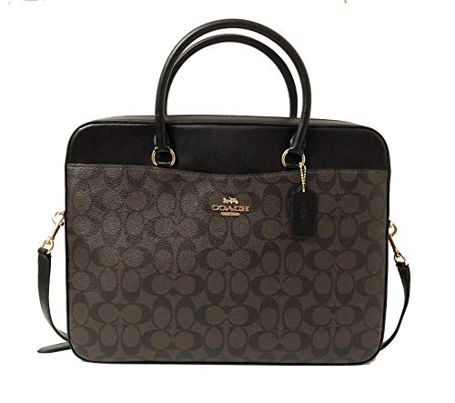 COACH Signature Laptop Bag Brown/Black One Size