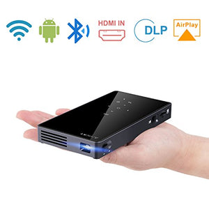 ENKLOV Protable Mini Projector,1080P WIFI Home Theater Pocket Pico Video Projector for Smartphone and Laptop,Support HDMI/USB/TF Card/Wireless Display/Keystone Correction