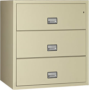 Phoenix Lateral 44 inch 3-Drawer Fireproof File Cabinet with Water Seal, Putty