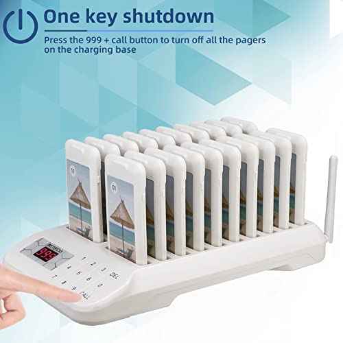 Retekess TD172 Restaurant Pager System with Vibrate, 999 Beepers - 30 Pagers for Restaurants