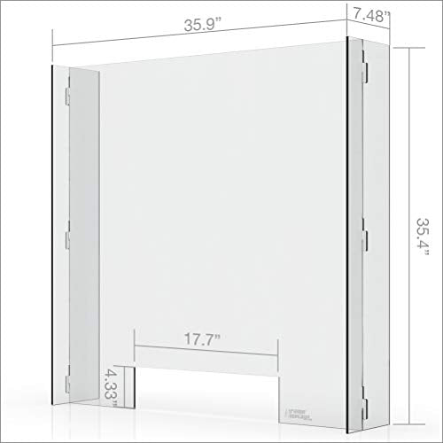 Sneeze Guard & Shield For Counters - Clear 1/4" Protective Plexiglass - 35.4" x 35.9"