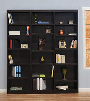 Concepts In Wood 84" Tall Triple Wide Wood Bookcase in Chocolate Espresso