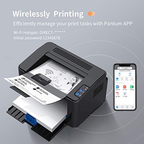 Pantum P2502W Monochrome Laser Printer Home Office School Student Mobile Wireless Printing- Small with PB-211EV