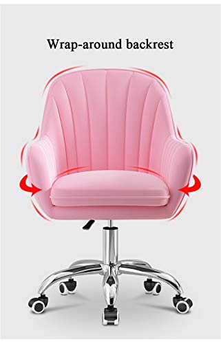 Computer Chair with Metal Feet Suede Upholstered Office Chair Sofa Chair Suitable for Home Office and Meeting Room Gray Pink (Color : Lavender)