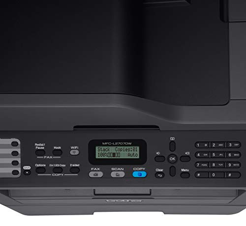 Brother International EMFCL2707DW Brother EMFC-L2707DW-(MFC-L2707DW)-Monochrome Laser All-in-One with Wireless Networking, Black (Renewed)