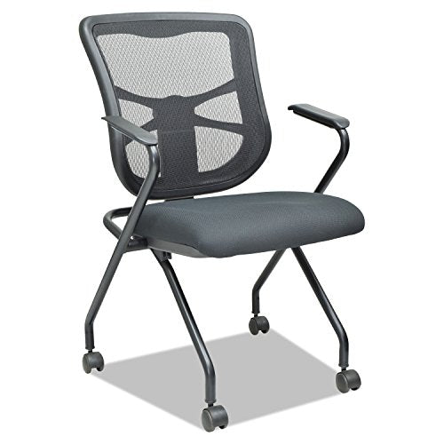 Alera ALEEL4914 Elusion Mesh Nesting Chairs, Black (Case of 2)