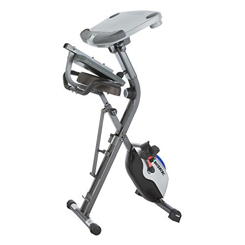 Exerpeutic ExerWorK 1000 Fully Adjustable Desk Folding Exercise Bike with Pulse