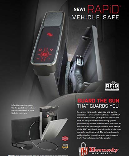 Hornady 98210 Rapid Safe Vehicle with RFID Lock Steel, Black