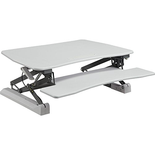 Lorell LLR99554 Sit-to-Stand Gas Lift Desk Riser, White