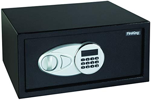 Fire King LT1507 Laptop Size Electronic Fire Safe with Key, 19.6 lbs, 1.2 Cu. Ft., Light Gray
