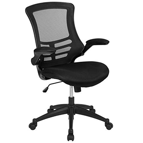 Flash Furniture Mid-Back Swivel Ergonomic Task Office Chairs Set, Black Mesh - Set of 4