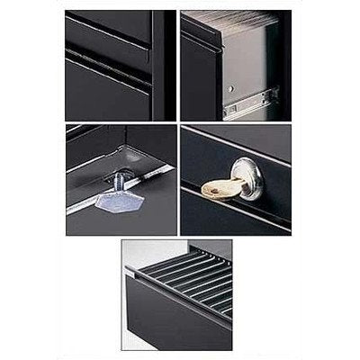 Global Office 9300P 42" 2 Drawer Lateral Metal File Storage Cabinet-Light Grey - Light Grey
