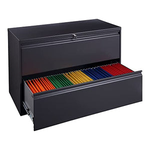 Alera 25503 2-Drawer Lateral File Cabinet - Charcoal, Legal/Letter-Size