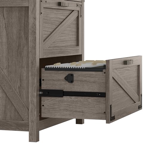Bush Furniture Kathy Ireland Home 2-Drawer Lateral File Cabinet, Restored Gray, 29-Inch