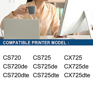 3 Pack(C/M/Y) 74C10C0 74C10M0 74C10Y0 Toner Cartridge Replacement for Lexmark CS720 CS720dte CS725 CS725dte CS725de CX725 CS720de CX725de CX725dte Printer Toner.