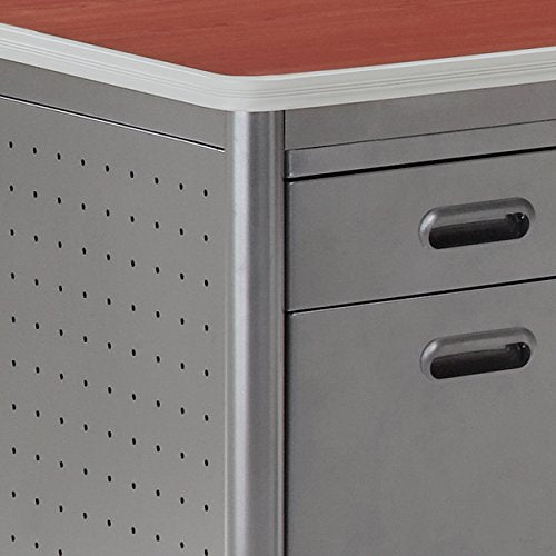 OFM Mesa Series 5-Drawer Steel Desk with Laminate Top - Durable Locking Utility Desk, Cherry, 30" x 60" (66360-CHY)
