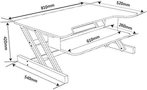 None Standing Desk Converter Height Adjustable Sit to Stand Desk for Dual Monitor and Laptop Black