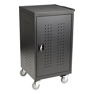 Fat Catalog 30-Bay Assembled Laptop/Tablet Charging Cart w/Double Pin Lock & Electric Compatible w/Chromebooks, iPad, Tablets & Laptop Computers (Assembled), Black (ALT-NOR1008-SO)