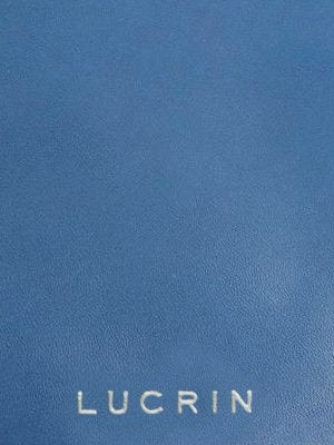 Lucrin - Genuine Leather A4/ US Letter Portfolio, Padfolio with Writing Pad - Royal Blue - Smooth Leather