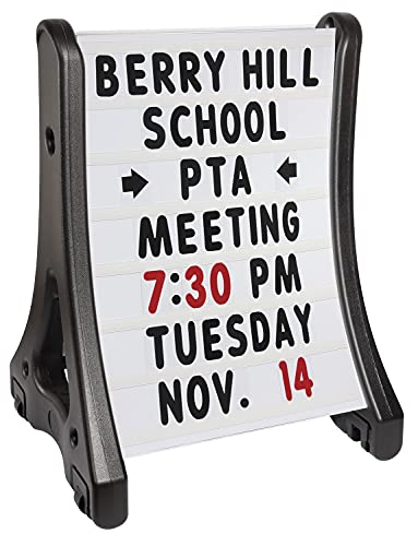 SmartSign 42(h) x 29(w) x 24(d) inch Standard A-Frame Sidewalk Sign and Letter Kit, Heavy Duty Plastic, Red, Black and White, Set of 1