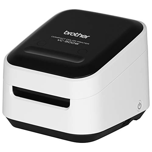 Brother VC-500W Versatile Compact Color Label and Photo Printer with Wireless Networking, White, 3.8" x 4.4" x 4.6" (VC500W)