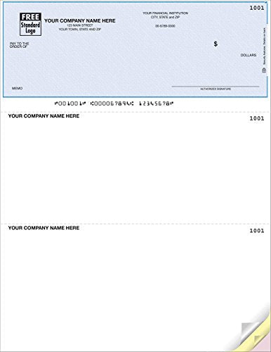 Computer Checks Compatible with QuickBooks/Laser or Inkjet Printers (5000, Blue Herringbone) (Quantity 5000)
