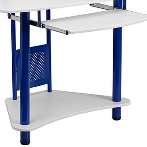 Flash Furniture Blue Corner Computer Desk with Hutch