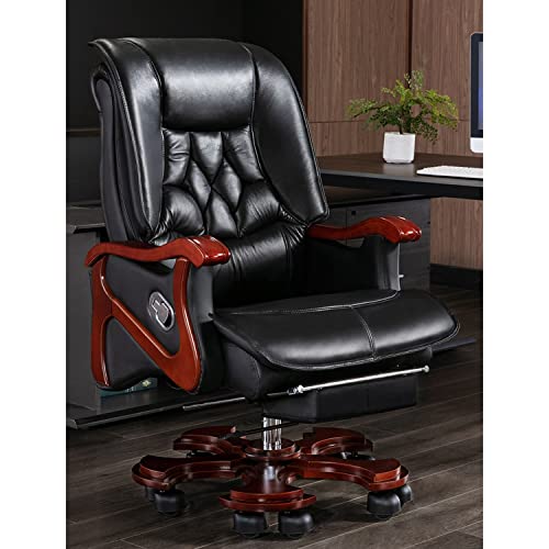 HUIQC Boss Chair Managerial Executive High Back Cowhide Office Chair - Brown