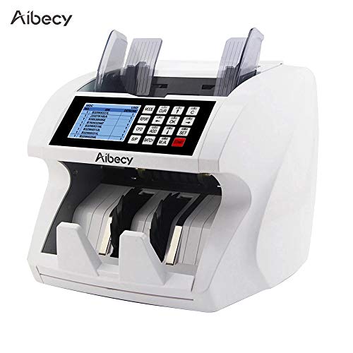 Aibecy Bill Counter Multi-Currency Mixed Denomination Count Automatic Counting Machine LCD Display with UV MG IR Counterfeit Detector Value Image Shows Usage and Common Problems
