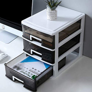 QSJY File Cabinets A4 Plastic File Drawer Expanding Organizer White Stand - 9.84×12.38×16.83inch