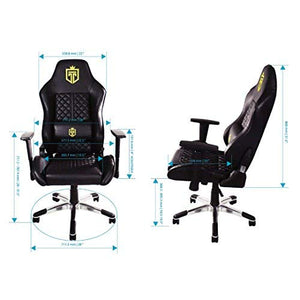 GT Throne, Immersive Gaming Chair, Vibrating Computer and Console Chair, Racing Style High-Back with Lumber Support and Headrest (Bold Gold)