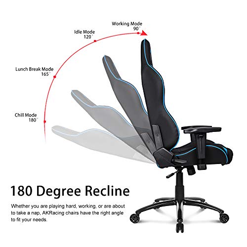 AKRacing Core Series SX Gaming Chair with High Backrest, Recliner, Swivel, Tilt, Rocker and Seat Height Adjustment Mechanisms with 5/10 Warranty - Blue