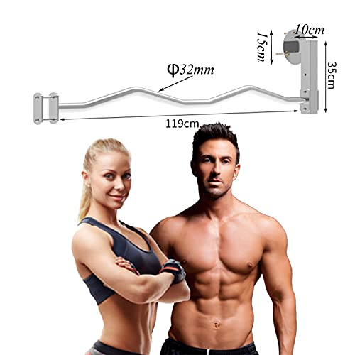 NENGGE Pull-Up Bar/Chin-Up Multifunctional, Wall Mount Heavy Duty Upper Body Workout Bar for Home Gym Exercise, Strength Training Equipment Adjustable Height, Support up to 300KG,Stainless Steel,B