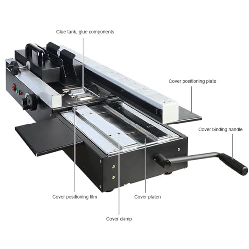 Wireless Glue Book Binding Machine, 1200W Hot Melt Glue, 40mm Thickness, 32cm Binding Length