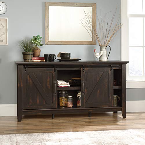 Sauder Dakota Pass Credenza for TVs up to 70" - Char Pine Finish