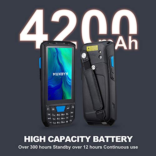 Android 8.1 Warehous Handheld Barcode Scanner MUNBYN Mobile Computer, 2D Honeywell Barcode Reader, 4.5’’ Corning Gorilla Glass, IPS Touch Screen, Numeric Keypad Support Wireless 4G 3G WiFi