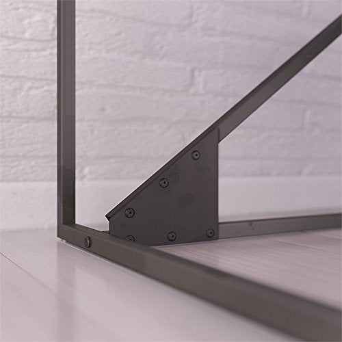 Bush Furniture Refinery 62W L Shaped Desk with 37W Return, Bookshelf and File Cabinets in Rustic Gray