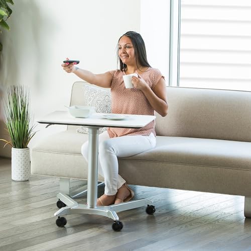 Seville Classics AIRLIFT XL 28" Height Adjustable Laptop Desk Cart, White