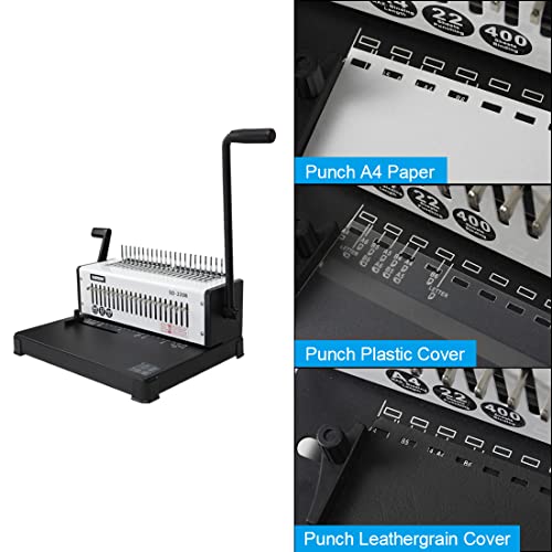 RAYSON SD-220B 21-Hole Comb Binding Machine, Max. Punch 20 Sheets, Binding 400 Sheets