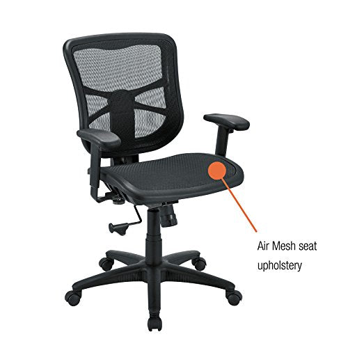 Alera ALEEL42B18 Elusion Series Air Mesh Mid-Back Swivel/Tilt Chair, Black