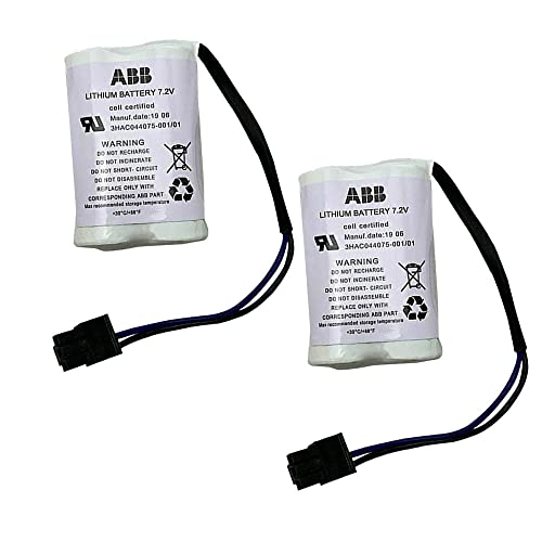 Lithium Battery Pack of 6 for ABB Robot CPU SMB - 7.2V 3600mAh (3HAC044075-001/01 ABBTA521 ABB3HAC16831-1)