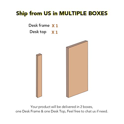 Electric Height Adjustable Standing Desk, 48" Sit Stand Up Computer Desk Workstation for Home Office (Black Frame/Black Desktop, 48 x 30 inch)